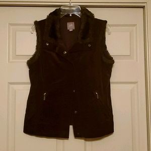 J.Jill fur collared vest